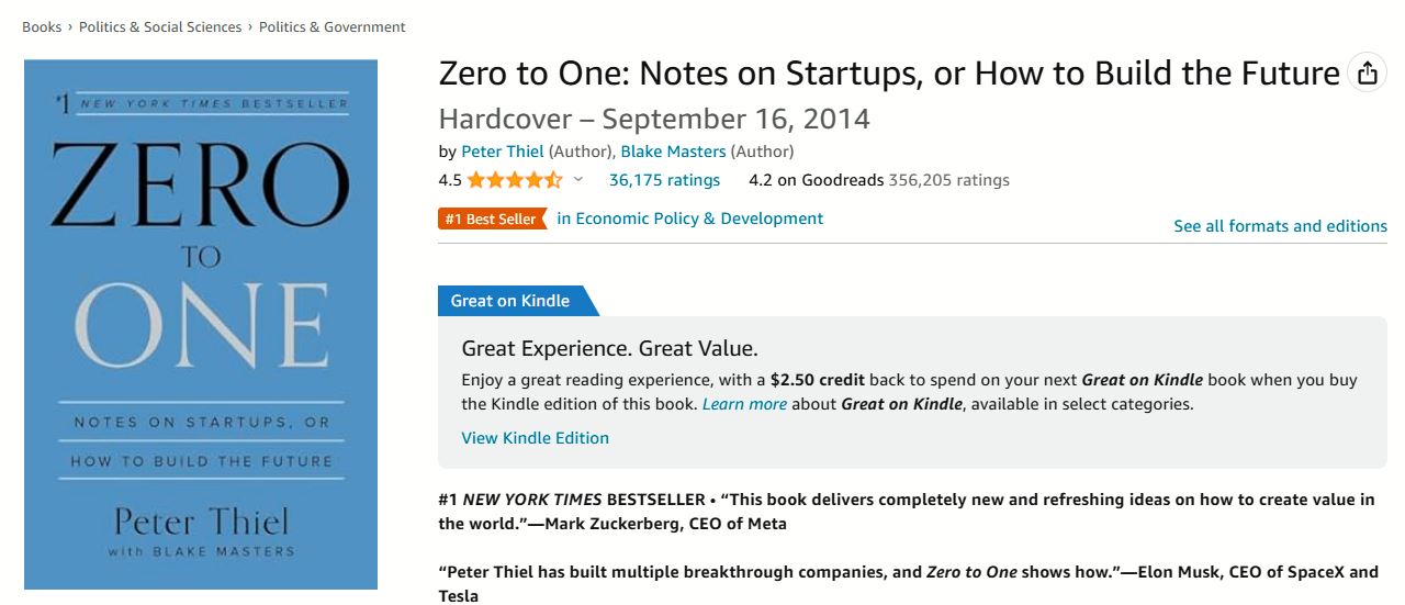 zero to one notes on startups book by peter thiel and blake masters
