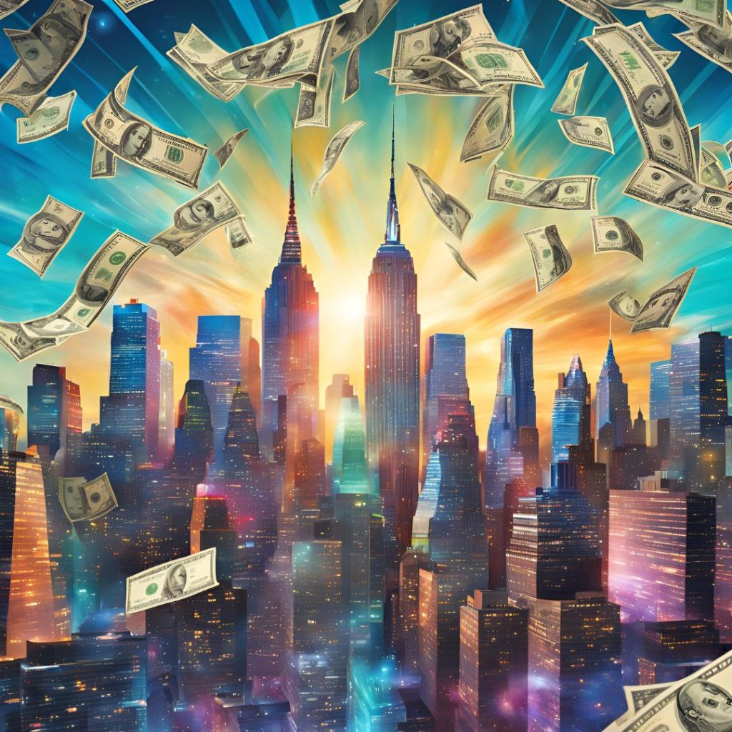 new york city skyline filled with venture capital firms money
